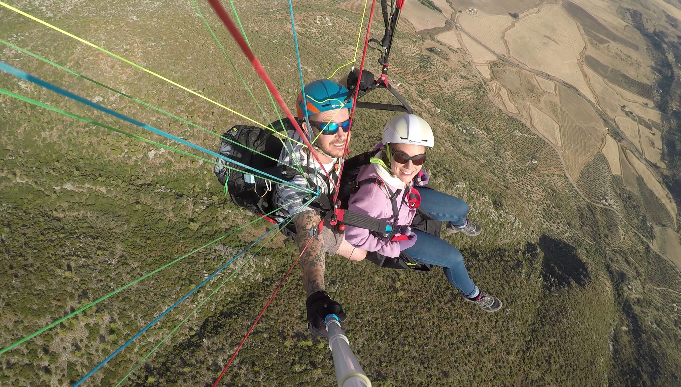Birds eye view of the tandem paragliding experience
