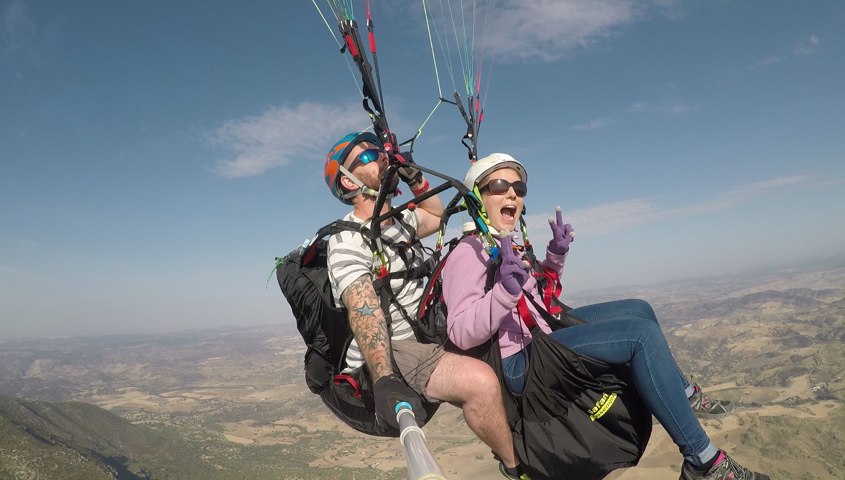 Another happy customer experiencing flight with Mile High Paragliding 