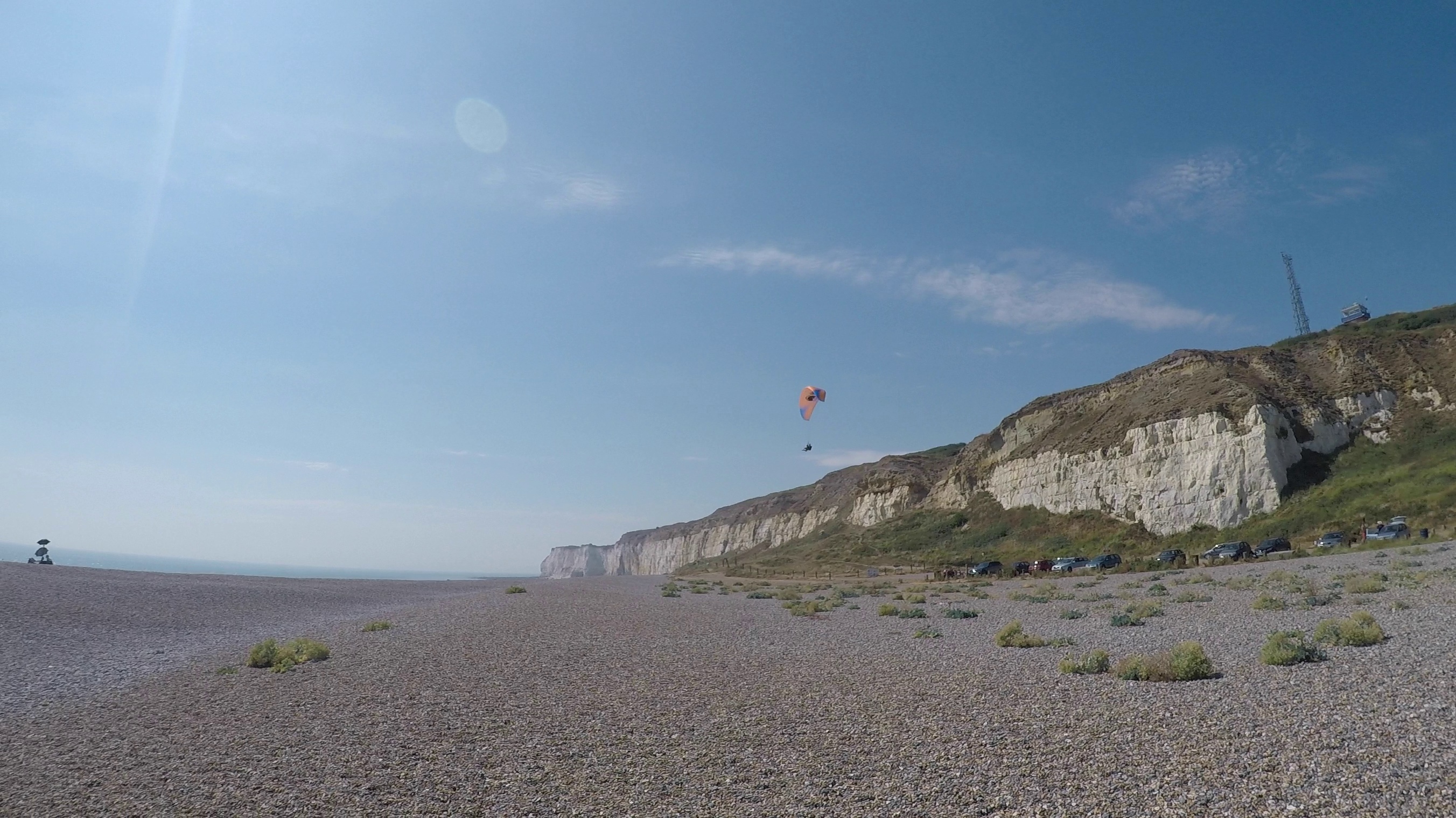 Landing at Newhaven after tandem paragliding experience with Mile High Paragliding