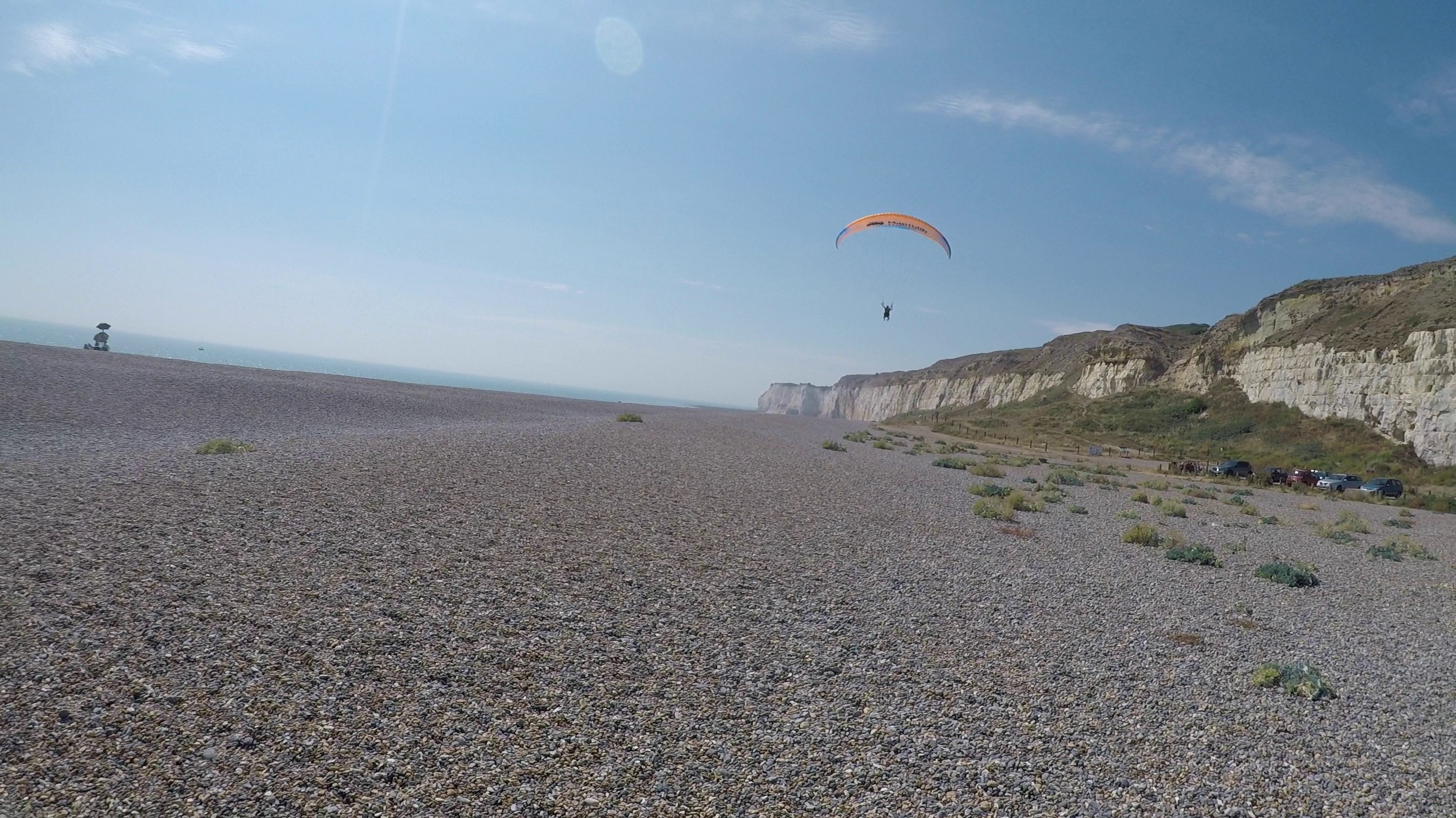Final glide after a wonderful flying experience in Sussex Flying with Mile High Paragliding