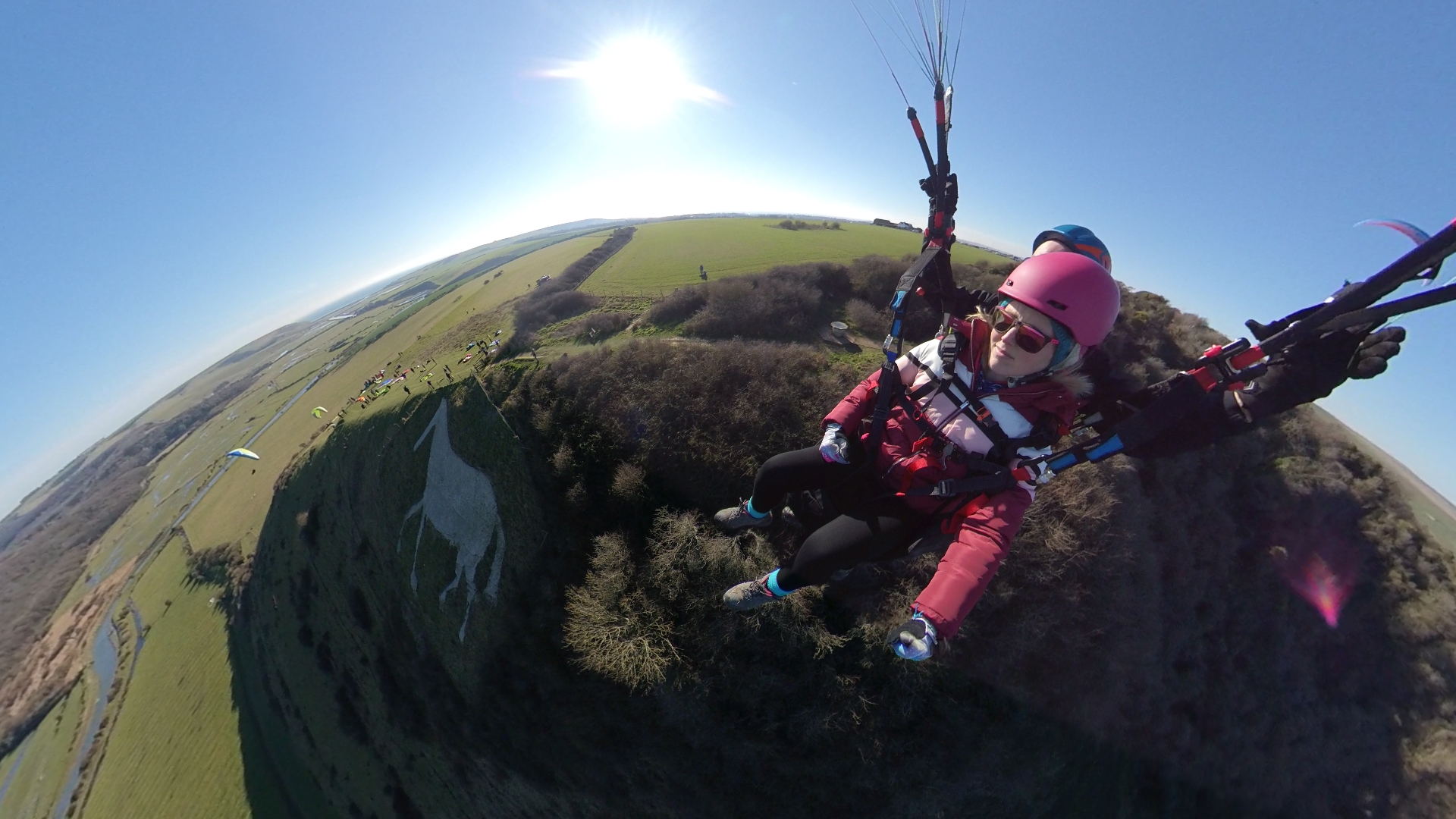 Flying high in Alfriston East Sussex with a gift of flight with Mile High Paragliding