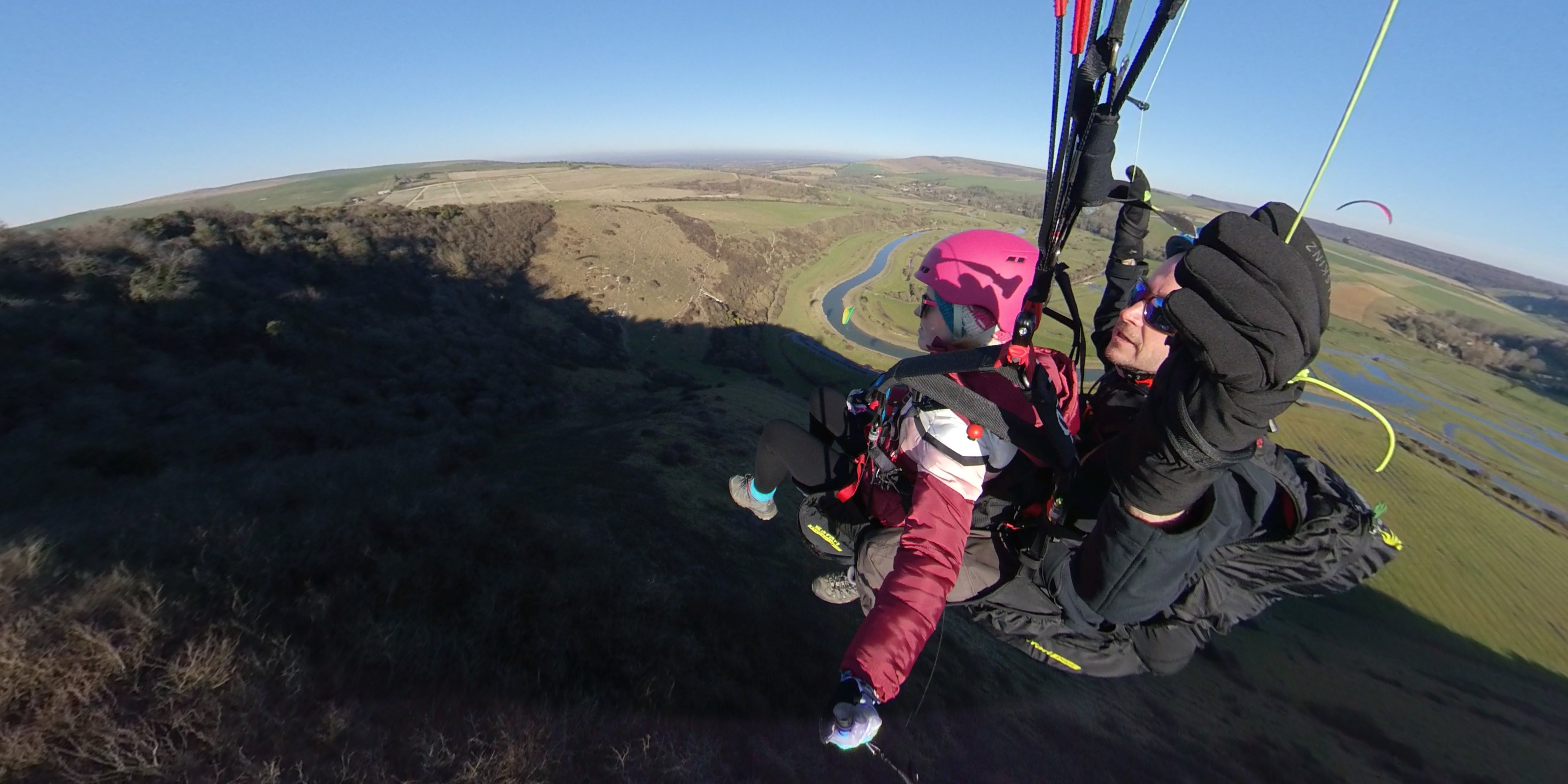 Tandem paragliding experience in Sussex from London with Mile High Paragliding