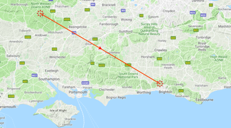 Flying cross country from Combe Gibbet to Sussex with Mile High Paragliding